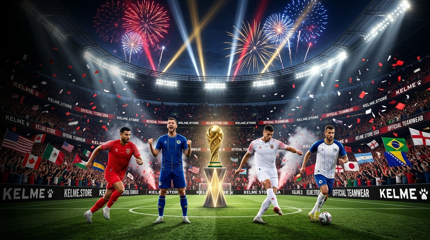 2026 World Cup all 48 qualified nations team list with flags and Kelme jerseys