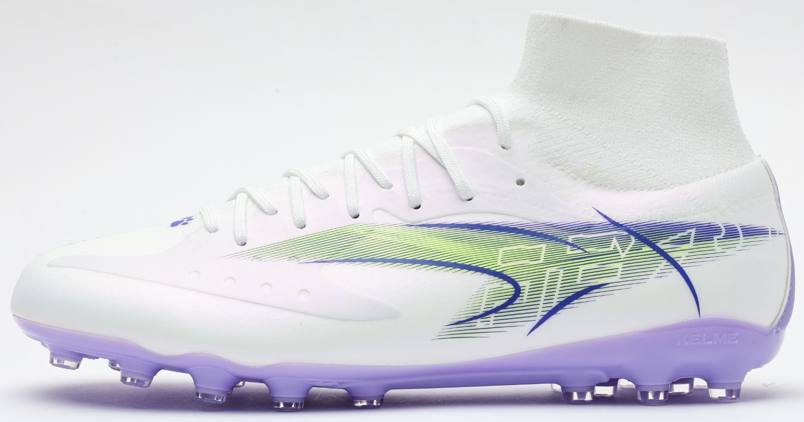 Kelme FLASH 6.0.3 Control Soccer Cleats (MG) – 8621ZX1407-White/Purple-6-Kelme USA