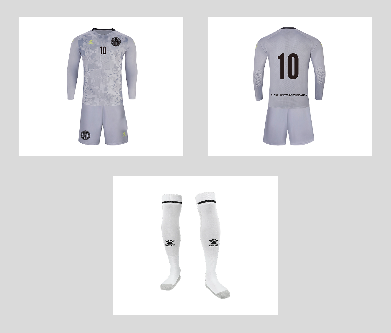 Global United FC Gray Goalkeeper Uniform Set | KELME Store USA