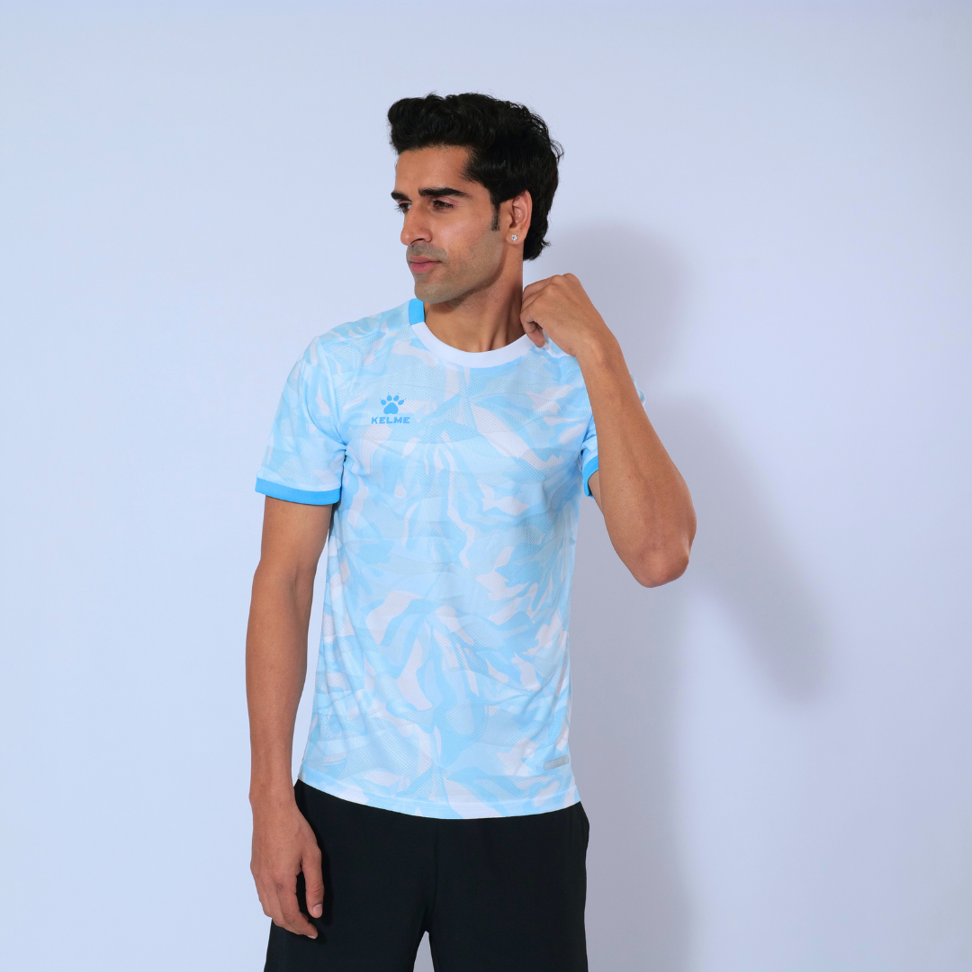 Kelme Men Short Sleeve Soccer Shirt – 8551ZB11080-Royal Sky Blue-XS-Male-Kelme USA