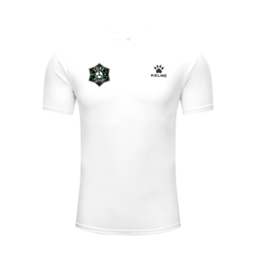 White futsal training shirt with Kelme logo and chest crest