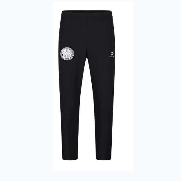Dark black training pant with Global United FC crest and small logo at right leg